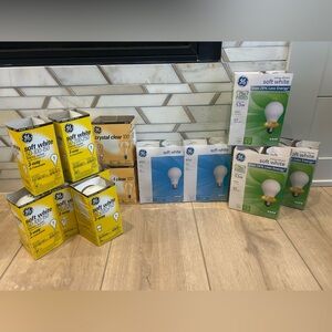 Vintage New Old Stock GE Soft White bulbs 3 way crystal clear 50/200/250, etc